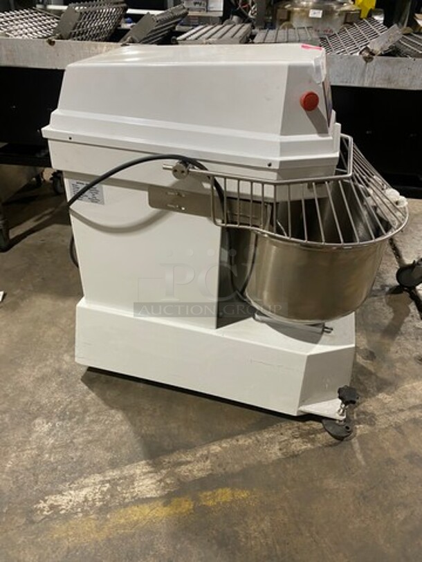 WOW! Two Thousand Commercial Floor Style Spiral Dough Mixer! With Spiral Hook Attachment! Stainless Steel Mixing Bowl And Bowl Guard! Model: HS40AD SN: 1907001 220V - Image 3 of 11
