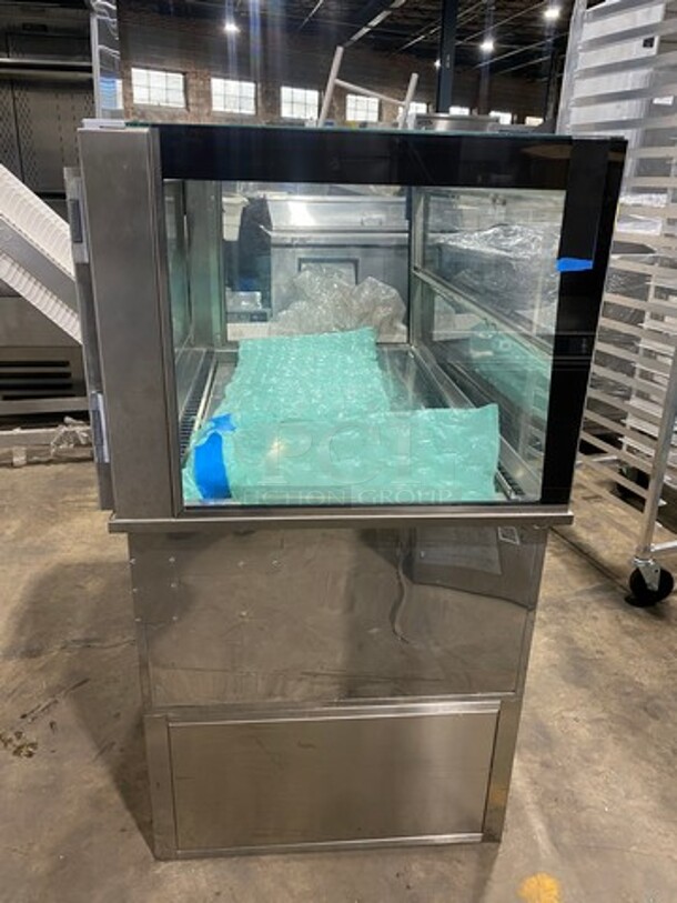 GREAT! NEW! RPI Commercial Refrigerated Show Case Merchandiser! With Rear Access Doors! Stainless Steel Body! With Legs! Model: VICD320RSQSC SN: 02163869 115V 60HZ 1 Phase - Image 2 of 11