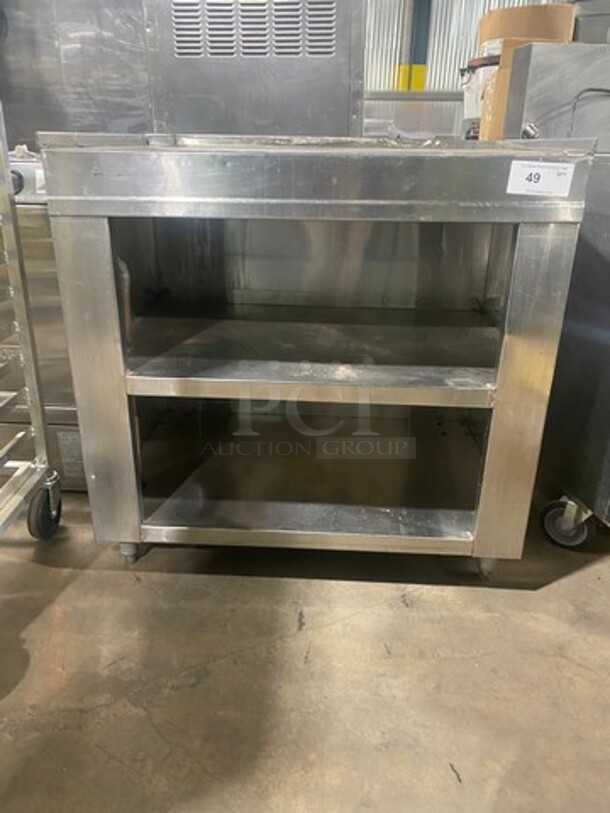 Commercial Worktop/Beverage Service Station! With Shelf Storage Space Underneath! All Stainless Steel! On Legs!