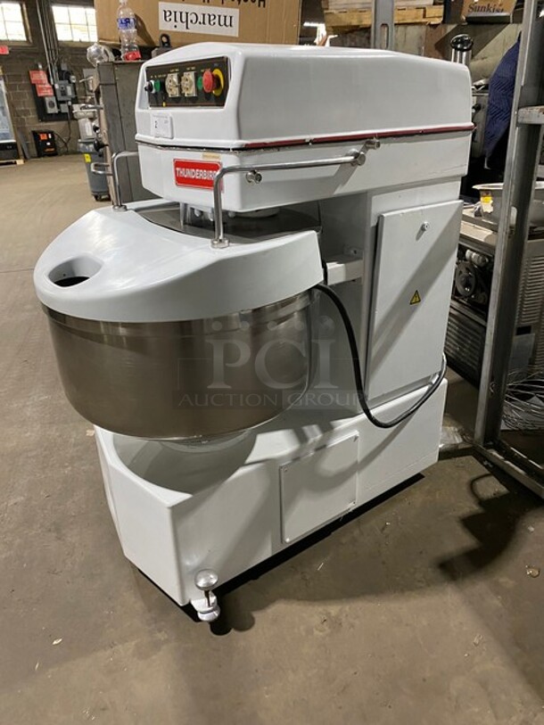 Nice! Thunderbird ASP-80 Metal Commercial Spiral Mixer w/ Stainless Steel Mixing Bowl and Dough Hook Attachment. 220 Volts, 3 Phase. - Image 3 of 8