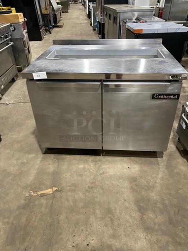 Continental Commercial Refrigerated Sandwich Prep Table! With 2 Door Underneath Storage Space! All Stainless Steel! On Casters! Model: SW4812 SN: 15766384 115V 60HZ 1 Phase - Image 1 of 9