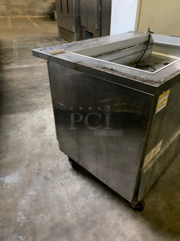 Beverage Air Commercial Refrigerated 2 Door Sandwich Prep Table! With Poly Coated Racks! All Stainless Steel! On Casters! Model: SPE48HC18M SN: 12612290 115V 60HZ 1 Phase - Image 4 of 8
