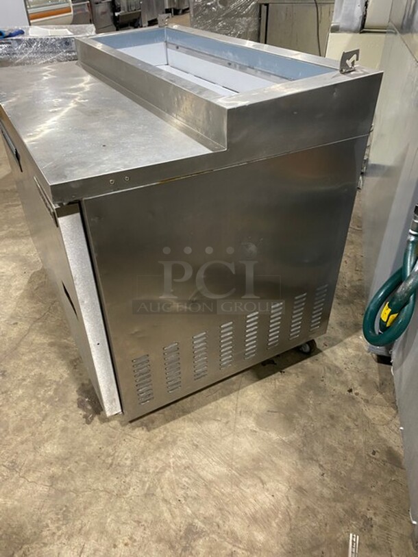 Maxx Cold Commercial Refrigerated Pizza Prep Table! With Single Door Storage Space! All Stainless Steel! On Casters! Model: MXCPP50 SN: 6023925 115V 60HZ 1 Phase - Image 2 of 8
