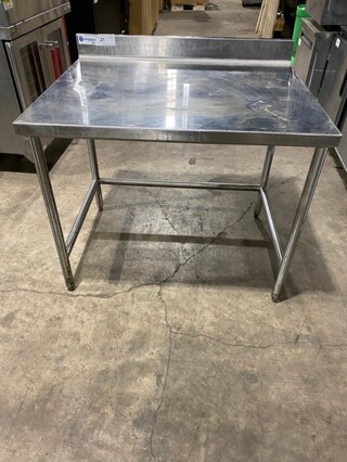Stainless Steel Commercial Open Base Worktable with Backsplash!