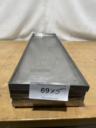 Commercial Stainless Steel Rectangular Serving Trays! 5X Your Bid!