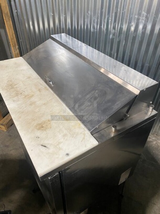  True TSSU-48-12 Stainless Steel Commercial Sandwich Salad Prep Table Bain Marie! On Commercial Casters! 115v 1ph  - Image 9 of 9