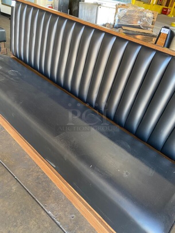 NEW! Single Sided Black Cushioned Booth Seat! With Wooden Outline! Perfect For Up Against The Wall! Can Be Connected To Any Of The Booths Listed! - Image 5 of 5