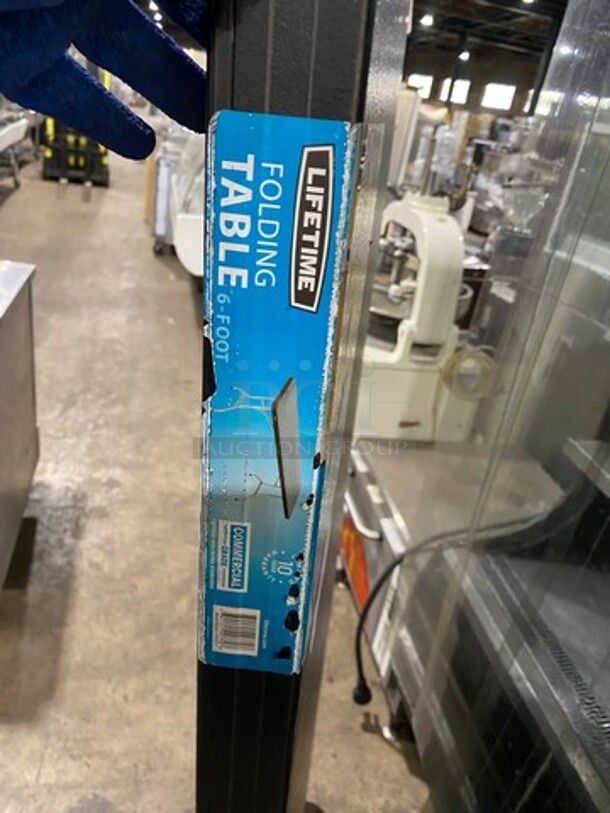 Life Time Black Rectangular Folding Table! With Foldable Metal Legs! - Image 4 of 5