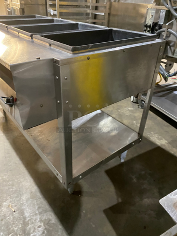 Serve Well By Vollrath Commercial Electric Powered 4 Bay Steam Table! With Storage Area Underneath! All Stainless Steel! On Legs! - Image 2 of 10