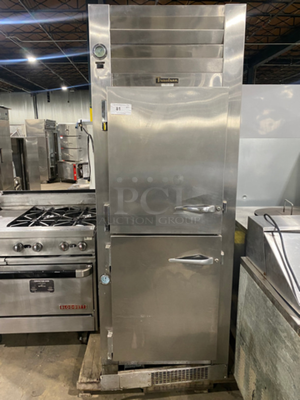 Traulsen Commercial Reach In Refrigerator! With 2 Half Doors! All Stainless Steel! Model: RDT132WUT SN: 156310 115V 60HZ 1 Phase