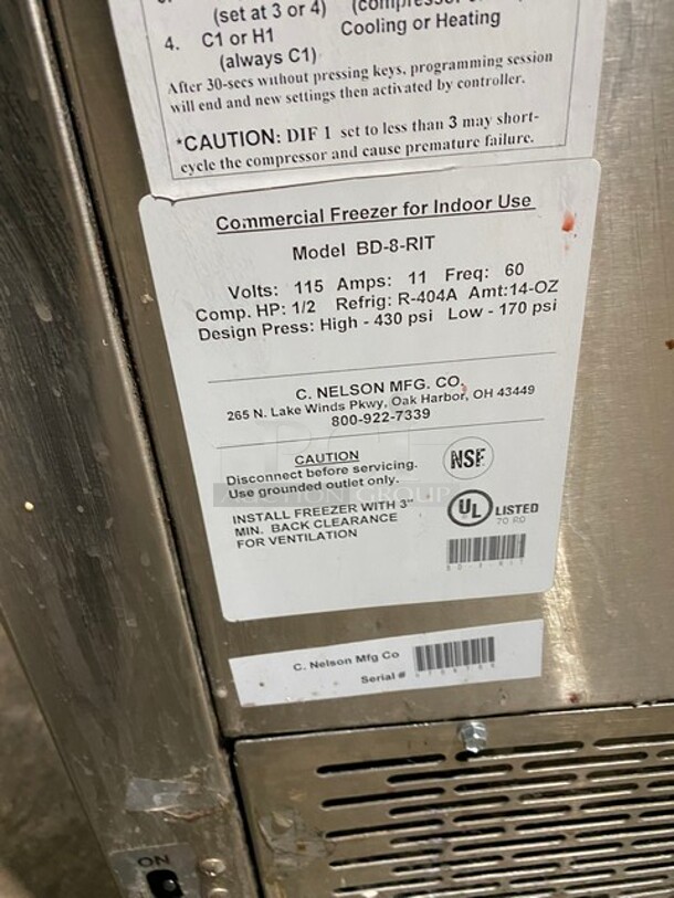 C.Nelson  stainless Steel Commercial Ice-cream Dipping Cabinet! MODEL BD8RIT 115V  - Image 7 of 8