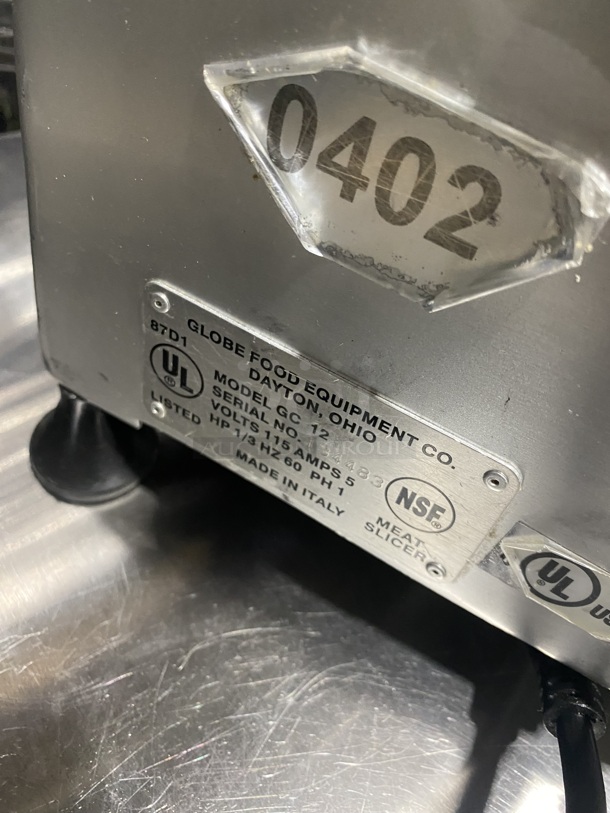 Chefmate Commercial Countertop Deli Meat Slicer! All Stainless Steel! Model GC 12 SN:134483! 115V 1Phase! - Image 5 of 8