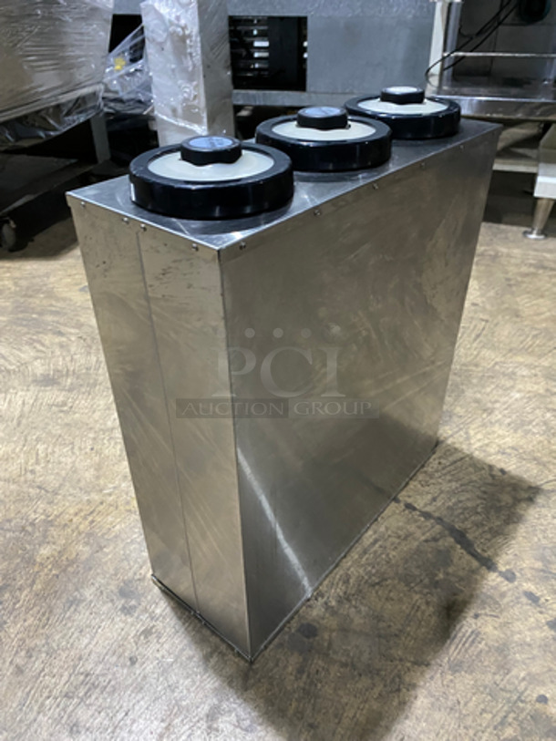 San Jamar Gourmet Commercial 3 Well Plate Dispenser! All Stainless Steel! - Image 3 of 5