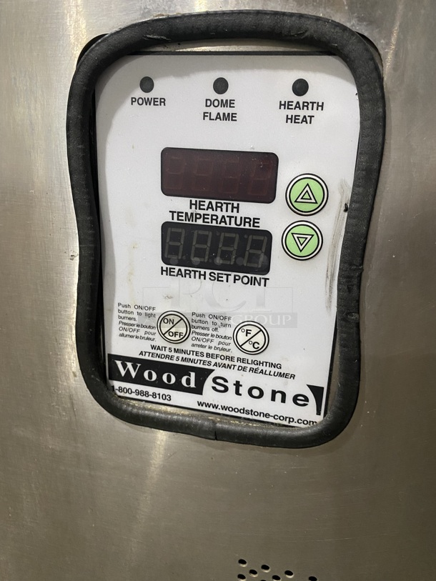 LIKE NEW! Wood Stone Stainless Steel Commercial Floor Style Wood and Gas Fired In Forno Double Deck Pizza Oven! Working When Removed!  - Image 8 of 10