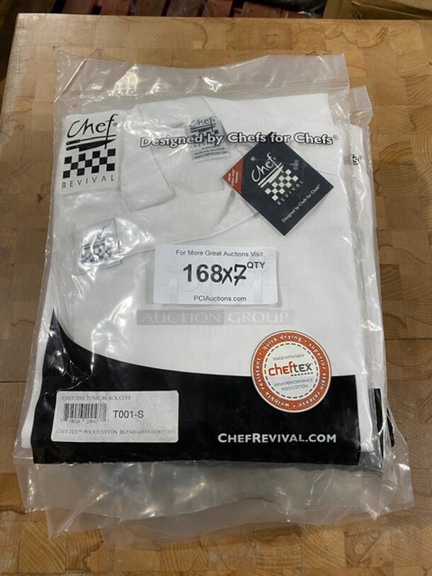 NEW! Chef Revival Executive Tunic Black Cuff! Size Small! 7x Your Bid! - Image 1 of 5