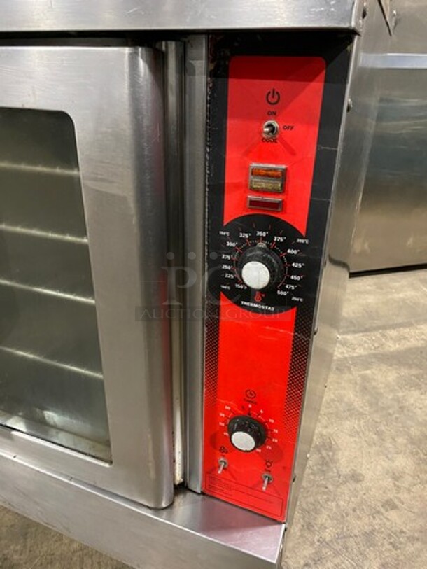 Vulcan Commercial Natural Gas Powered Double Deck Convection Oven! With View Through Doors! Metal Oven Racks! All Stainless Steel! On Casters! WORKING WHEN REMOVED!  2x Your Bid Makes One Unit! - Image 8 of 9
