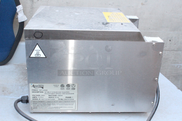BRAND NEW SCRATCH & DENT! Avantco 184T3300B Commercial 10" Wide Conveyor Toaster with 3" Opening - 800 Slices per Hour. S/N: 1607723184T3300D - Image 6 of 8