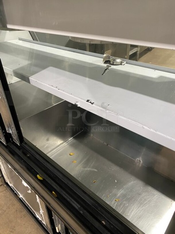 Leader Commercial Leader Commercial Refrigerated Bakery/Deli Case! With Slanted Front Glass! With Sliding Rear Access Doors! All Stainless Steel Body! Model: SDL60SC SN: PV12C0602 115V 60HZ 1 Phase - Image 6 of 9