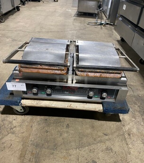 Lang Star Stainless Steel Commercial Countertop Electric Powered Double Panini Press! With Flat Press! - Image 1 of 9