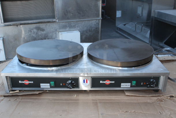 Krampouz CECIJ4DAT 15 3/4" Dual Electric Cast Iron Crepe Maker - 208V / 3750W. Damaged. See photos. - Image 2 of 6
