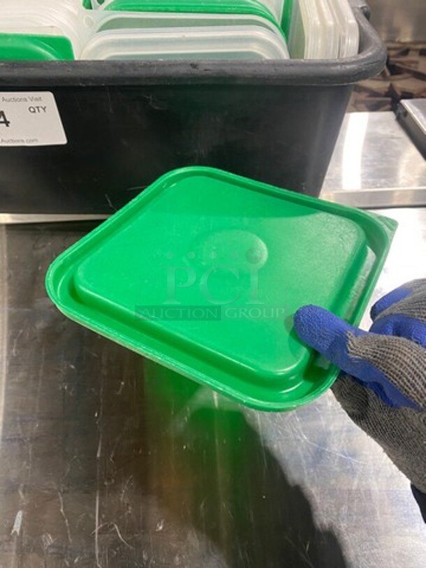 ALL ONE MONEY! Cambro Green And Clear Poly Food Container Lids! - Image 6 of 7