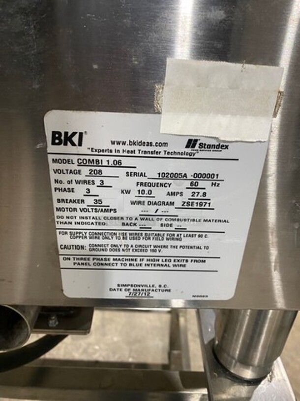 BKI By Giorik Commercial Electric Powered Combi Convection Oven! With View Through Door! With Built In Pan Rack! With Digital Touch Controls! All Stainless Steel! On Legs! Model: COMBI1.06 SN: 102005A000001 208V 60HZ 3 Phase - Image 7 of 12