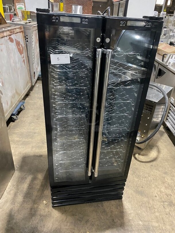NICE! Franklin Industries LLC Commercial 2 Door Refrigerated Wine Cellar Merchandiser! With Individual Temperature Programing! With View Through Doors! Model FWC100 Serial 0412000575! 115V 1Phase! WORKING WHEN REMOVED! - Image 1 of 9