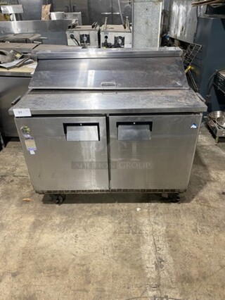 Everest Commercial Refrigerated Sandwich Prep Station! All Stainless Steel! On Casters! MODEL EPBNR2 SN:BPBNR216120066 115V 1PH