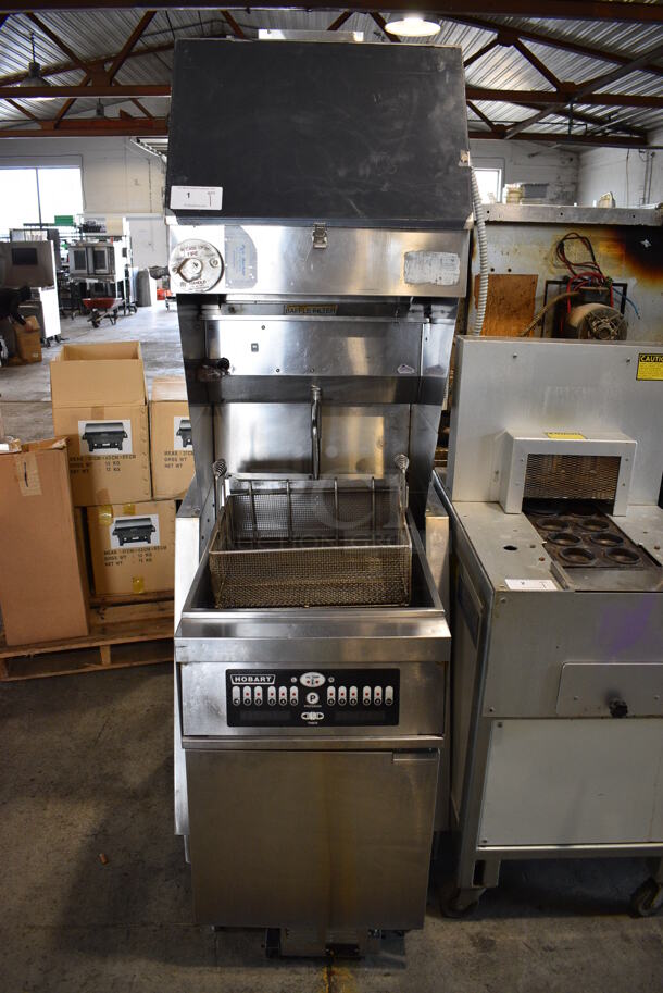 Giles Model FSH2 Stainless Steel Commercial Ventless Hood and Hobart Model 1HF85C Stainless Steel Electric Powered Deep Fat Fryer w/ Fry Basket. 208 Volts, 1 Phase. 30x42x81 - Image 1 of 9