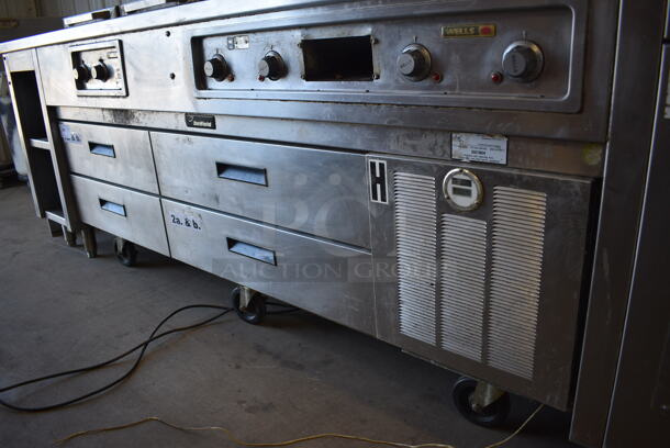 Delfield Stainless Steel Commercial 4 Drawer Chef Base on Commercial Casters. Goes GREAT w/ Item 245! 75.5x30x26. Tested and Working! - Image 2 of 7