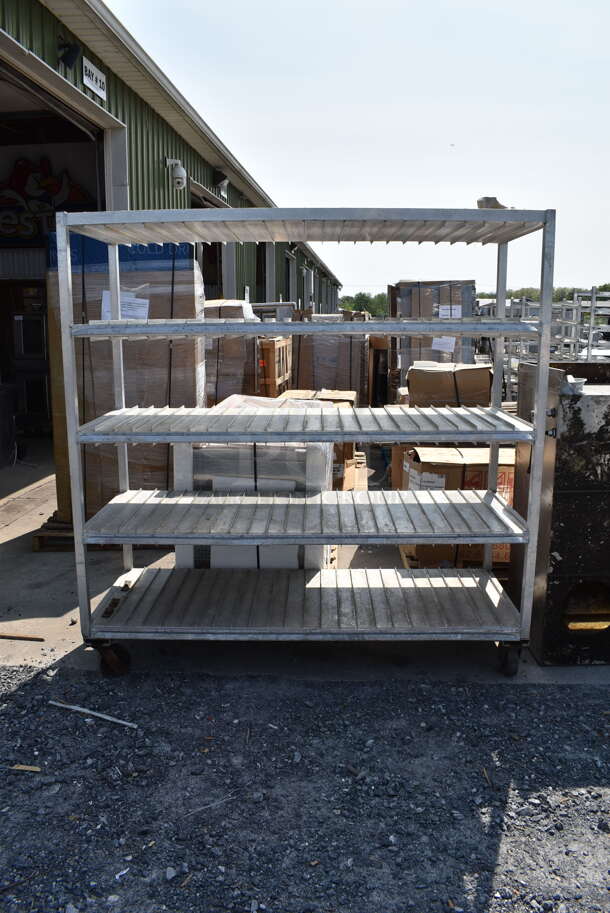 Metal 5 Tier Shelving Unit on Commercial Casters. - Image 1 of 3