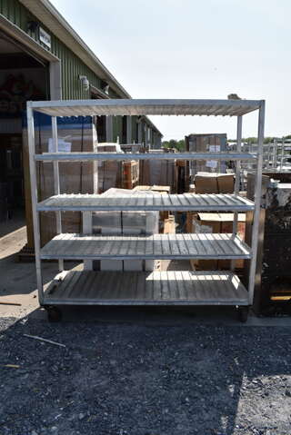 Metal 5 Tier Shelving Unit on Commercial Casters.