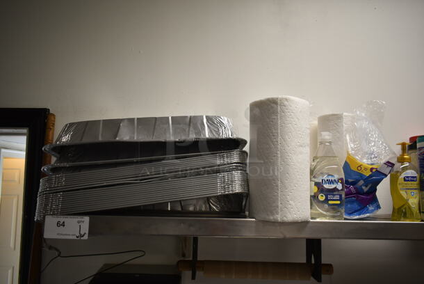 Stainless Steel Wall Mount Shelf w/ Contents. BUYER MUST REMOVE. (kitchen) - Image 2 of 6