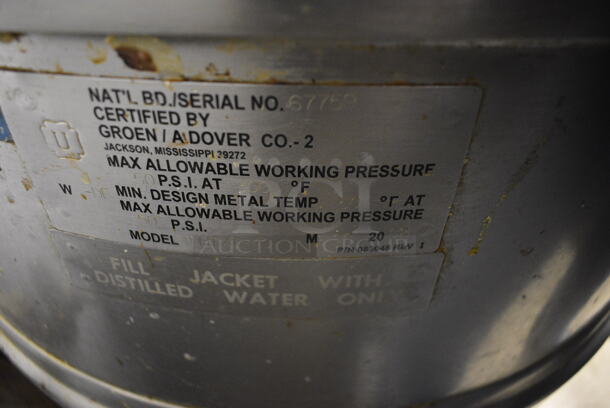 Groen Model DHT/1-40 Stainless Steel Commercial Propane Gas Powered Floor Style 40 Gallon Tilting Steam Kettle. 47x34x52 - Image 9 of 9