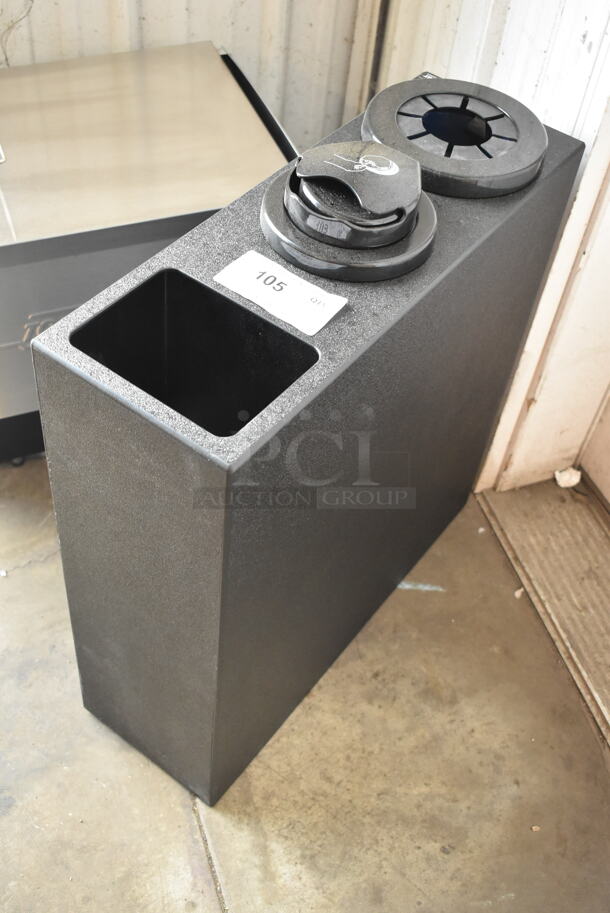 BRAND NEW SCRATCH AND DENT! San Jamar Sentry Black Poly Countertop Cup Dispenser.  - Image 3 of 6