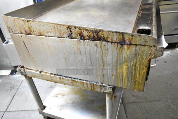 Stainless Steel Commercial Electric Powered Flat Top Griddle w/ Under Shelf on Commercial Casters. This Unit Was In Working Condition When the Restaurant Closed. (kitchen) - Image 6 of 9
