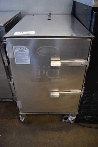 2013 Smokin It Model #3 Stainless Steel Commercial Electric Powered Smoker on Commercial Casters. 120 Volts, 1 Phase. 17x28x30. Tested and Working!