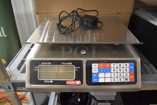 BRAND NEW IN BOX! Torrey L-PC-40L Stainless Steel Commercial Countertop Food Portioning Scale. 12x12x5. Tested and Working! - Image 1 of 6