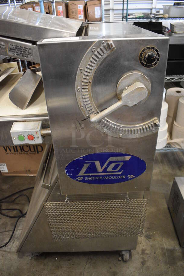 LVO Model LM20 Metal Commercial Floor Style Dough Sheeter Moulder on Commercial Casters. 120 Volts, 1 Phase. 53x37x54. Tested and Working! - Image 4 of 7