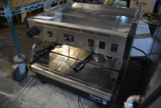 Magister MS 70 Stainless Steel Commercial Countertop 2 Group Espresso Machine w/ 2 Portafilters and Steam Wand. 110 Volts, 1 Phase. 21.5x20x20 - Image 3 of 7