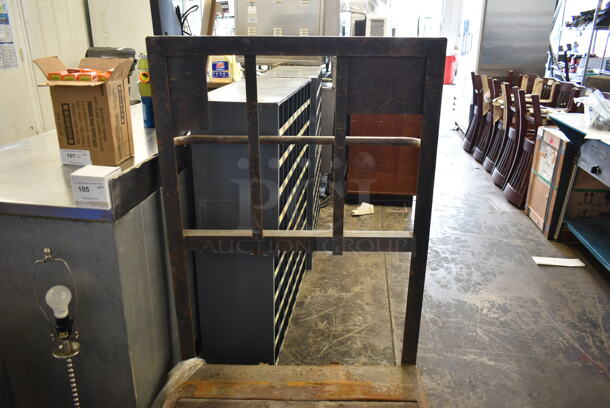 Metal and Wooden Flat Cart w/ Contents on Casters. - Image 4 of 5