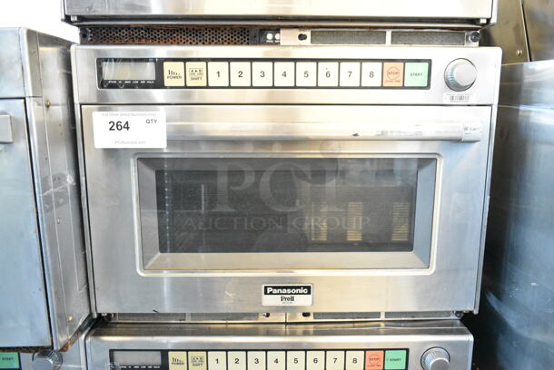 Panasonic NE-3280 Stainless Steel Commercial Countertop Electric Powered Microwave Oven.  - Image 1 of 3