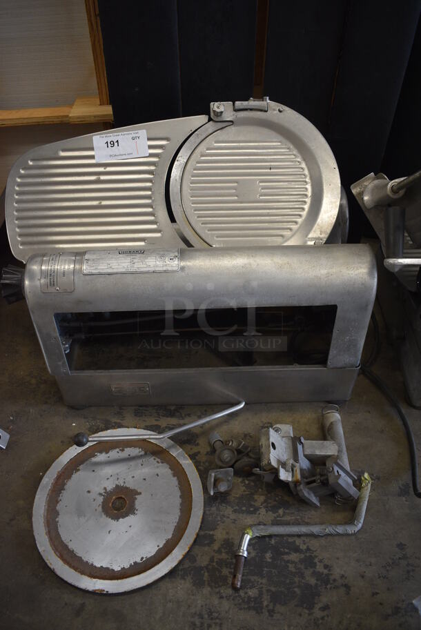 Hobart Model 1712 Metal Commercial Countertop Slicer. 115 Volts, 1 Phase. 26x23x18. Tested and Powers On and Blade Spins