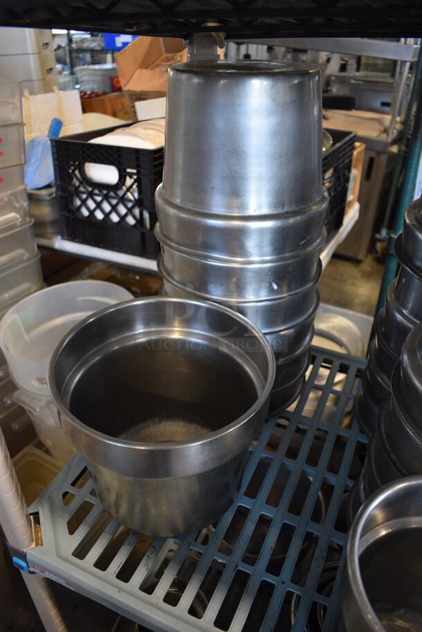 ALL ONE MONEY! Metro Lot of 3 Tiers of Various Items Including 22 Stainless Steel Cylindrical Bins, Poly Beverage Tumblers, Cooling Racks. Does Not Include Metro Shelving Unit - Image 5 of 9