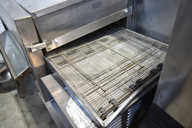 Lincoln Impinger 1132-002-U-K1841 Stainless Steel Commercial Floor Style Electric Powered Conveyor Pizza Oven w/ Under Shelf on Commercial Casters. 208 Volts, 3 Phase. - Image 9 of 10