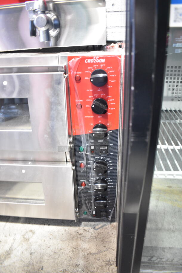 2024 Crosson CPO-320 Stainless Steel Commercial Countertop Electric Powered 2 Deck Pizza Oven w/ Cooking Stones. 120 Volts, 1 Phase. Tested and Working! - Image 3 of 7