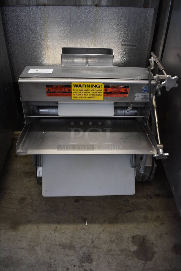 Acme Model MRS11 Stainless Steel Commercial Countertop Dough Sheeter. 115 Volts, 1 Phase. 25.5x24x25. Tested and Working!