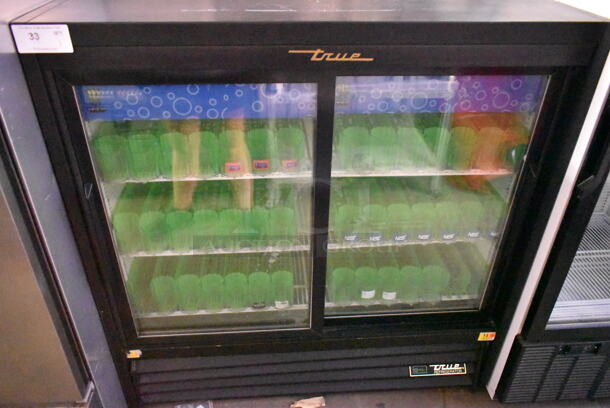 2016 True GDM-41SL-48-HC-LD Metal Commercial 2 Door Reach In Cooler Merchandiser w/ Poly Coated Racks. 115 Volts, 1 Phase. Tested and Powers On But Does Not Get Cold - Image 1 of 4