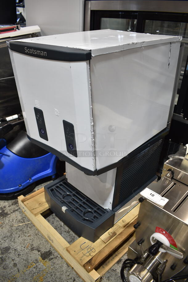 BRAND NEW SCRATCH AND DENT! 2024 Scotsman HID312AB-1A Stainless Steel Commercial Countertop Meridian Ice Machine and Water Dispenser with Push Button Dispensing - 12 lb. Bin Storage. 115 Volts, 1 Phase.  - Image 3 of 7