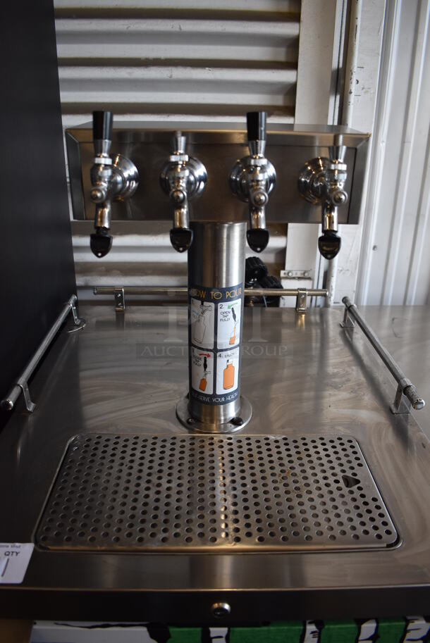 UBC KegMaster 2 Stainless Steel Commercial Direct Draw Kegerator w/ Beer Tower and 4 Sixth Barrel Kegs on Commercial Casters. 115 Volts, 1 Phase. 24x30x55. Tested and Working! - Image 4 of 7